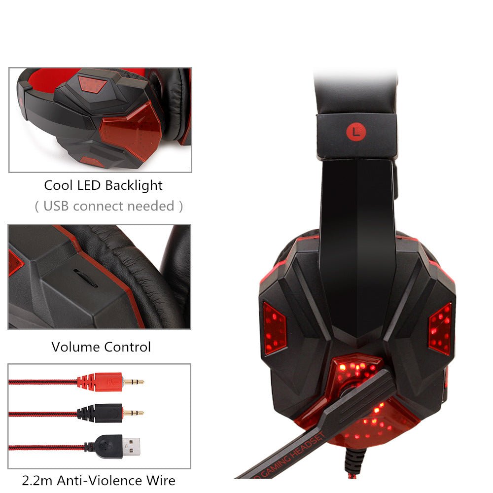 Casque audio filaire avec microphone, câble tressé et éclairage LED pour PC et consoles - IVOIRART.COM