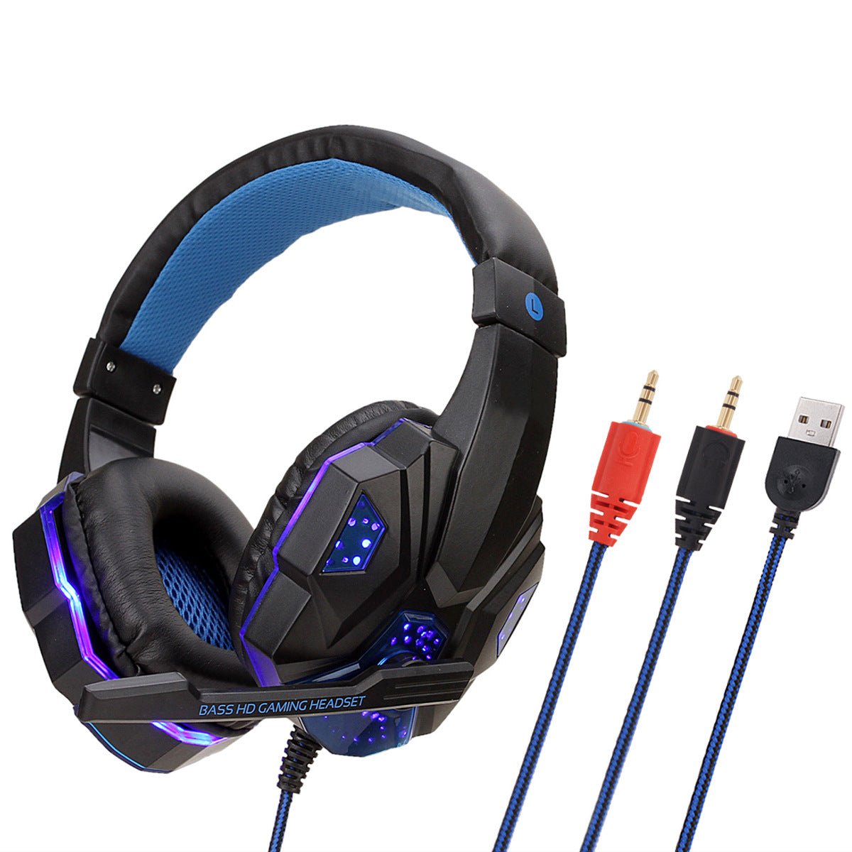 Casque audio filaire avec microphone, câble tressé et éclairage LED pour PC et consoles - IVOIRART.COM