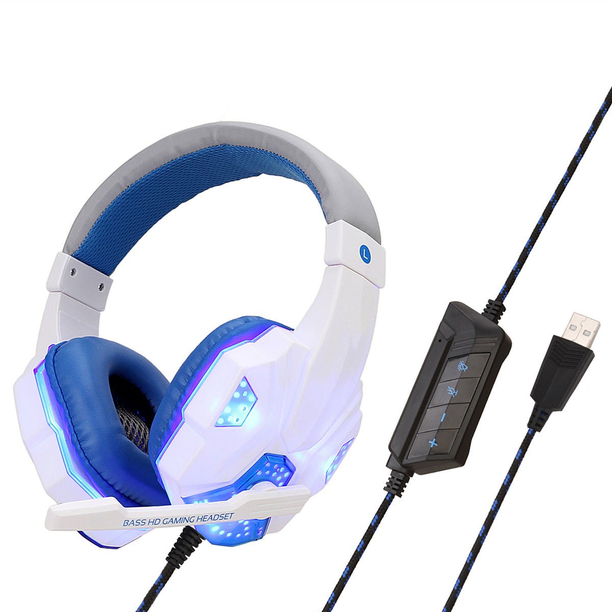 Casque audio filaire avec microphone, câble tressé et éclairage LED pour PC et consoles - IVOIRART.COM
