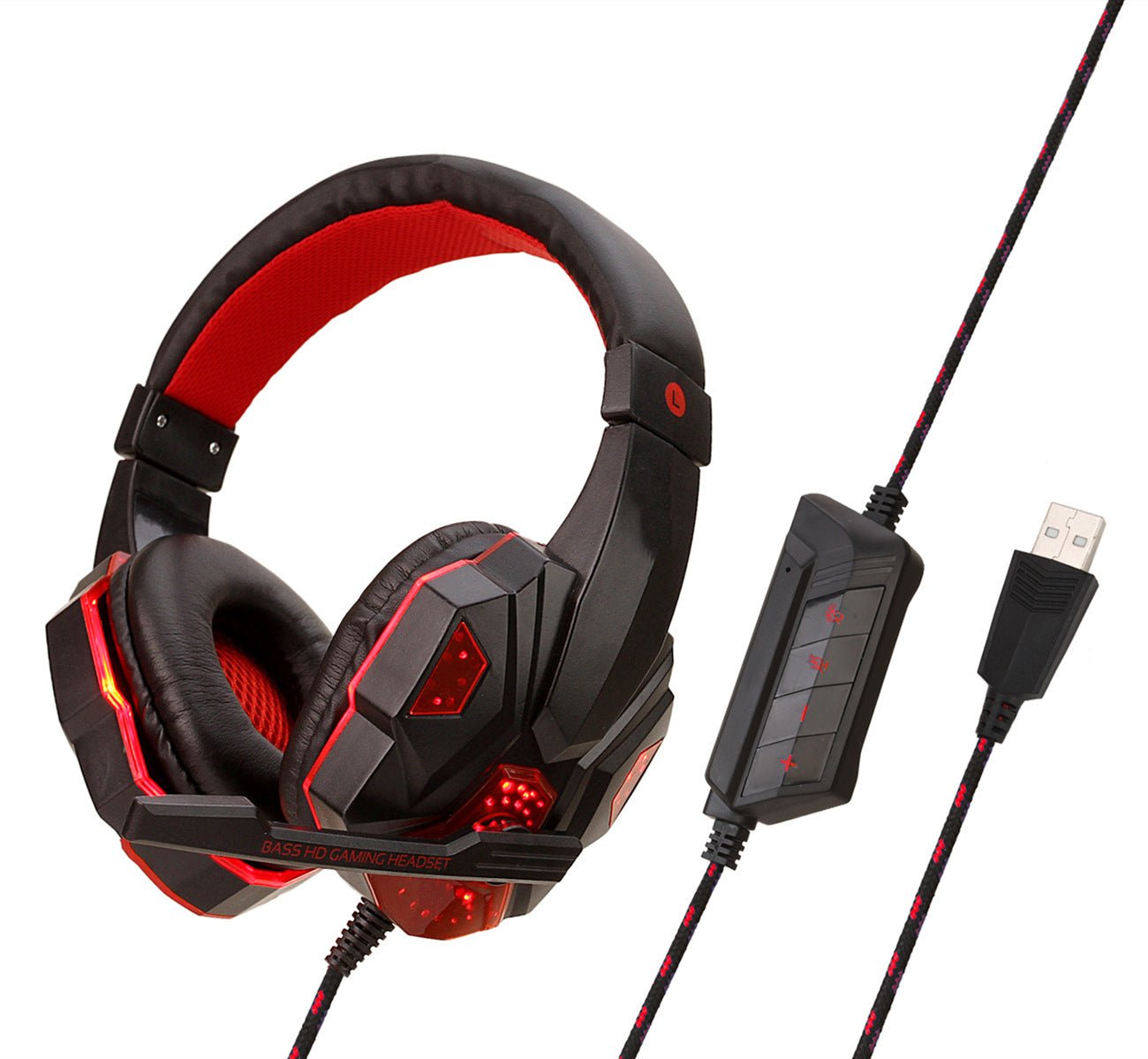 Casque audio filaire avec microphone, câble tressé et éclairage LED pour PC et consoles - IVOIRART.COM