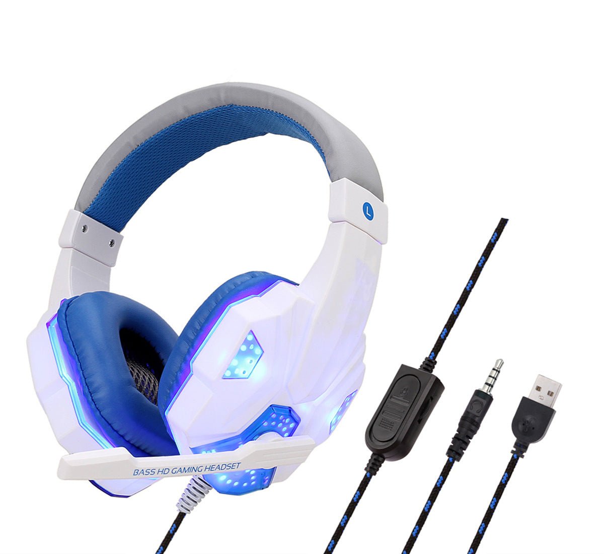 Casque audio filaire avec microphone, câble tressé et éclairage LED pour PC et consoles - IVOIRART.COM