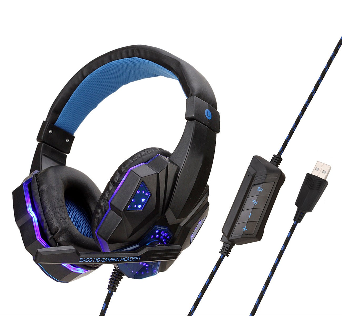 Casque audio filaire avec microphone, câble tressé et éclairage LED pour PC et consoles - IVOIRART.COM