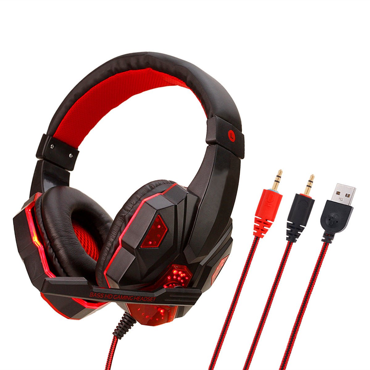 Casque audio filaire avec microphone, câble tressé et éclairage LED pour PC et consoles - IVOIRART.COM