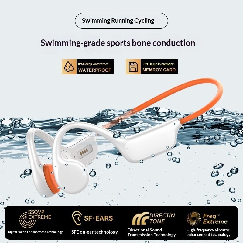 Casque Bluetooth conduction osseuse X7s étanche IPX8 32GB autonomie 8h sport Plus - IVOIRART.COM