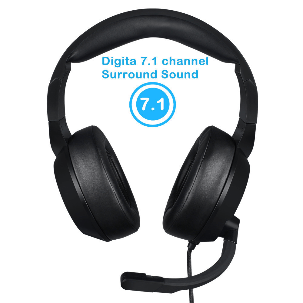 Casque de Jeu Gamer NUBWO N11 USB avec Microphone et Câble 2m Noir-Bleu/Rouge - IVOIRART.COM