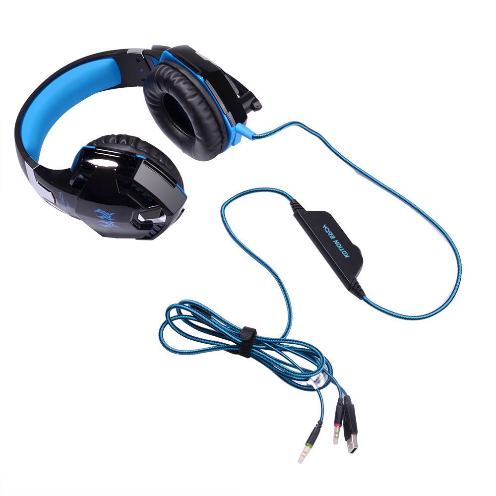 Casque de jeu lourd à basses puissantes fixé sur la tête avec microphone anti-bruit - IVOIRART.COM