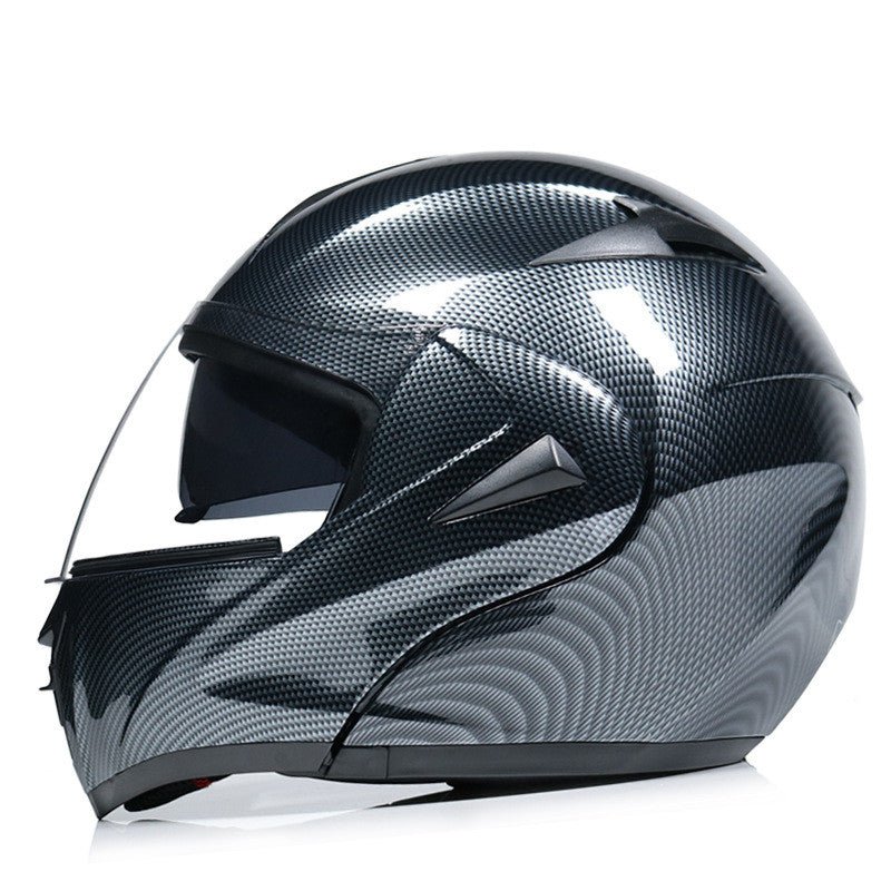 Casque de Moto Découvert en Fibre de Carbone avec Double Miroir pour Vélo Électrique, Hommes et Femmes - IVOIRART.COM