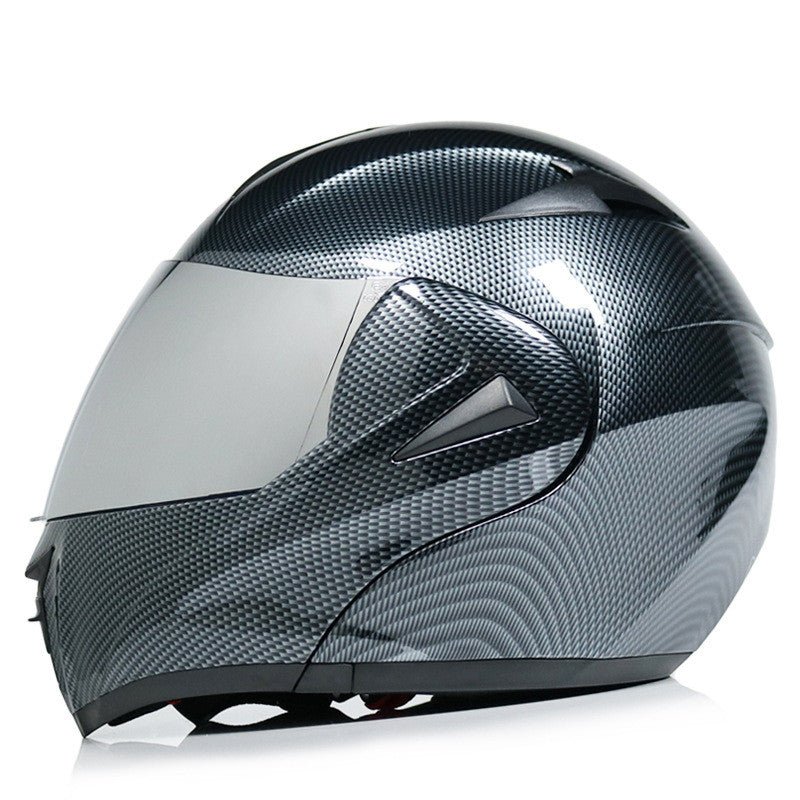 Casque de Moto Découvert en Fibre de Carbone avec Double Miroir pour Vélo Électrique, Hommes et Femmes - IVOIRART.COM