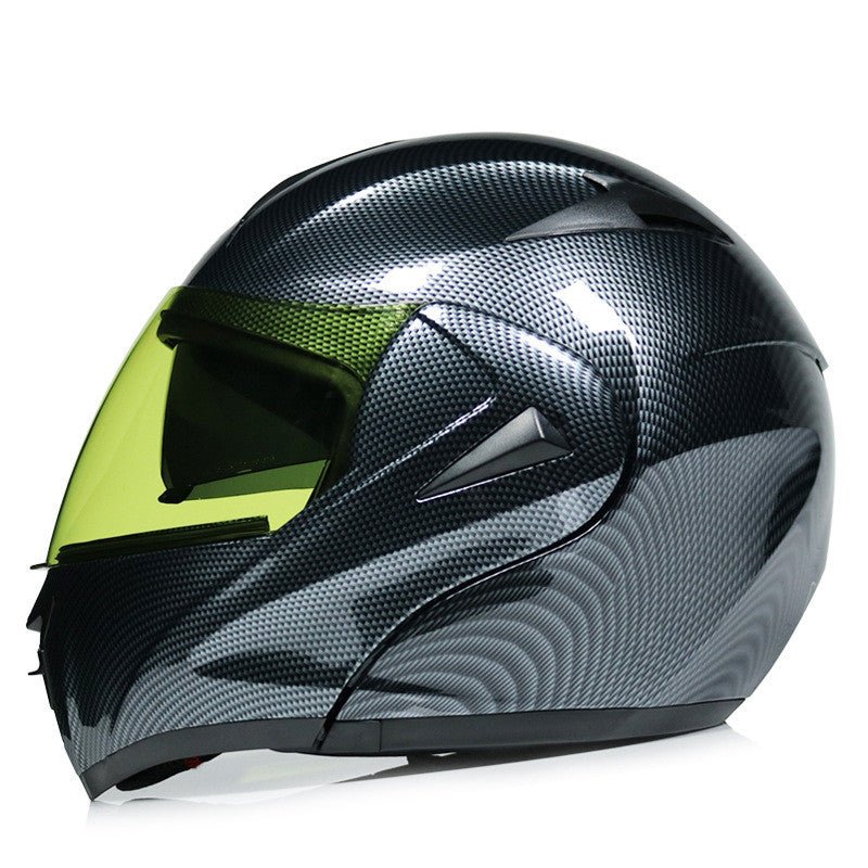 Casque de Moto Découvert en Fibre de Carbone avec Double Miroir pour Vélo Électrique, Hommes et Femmes - IVOIRART.COM