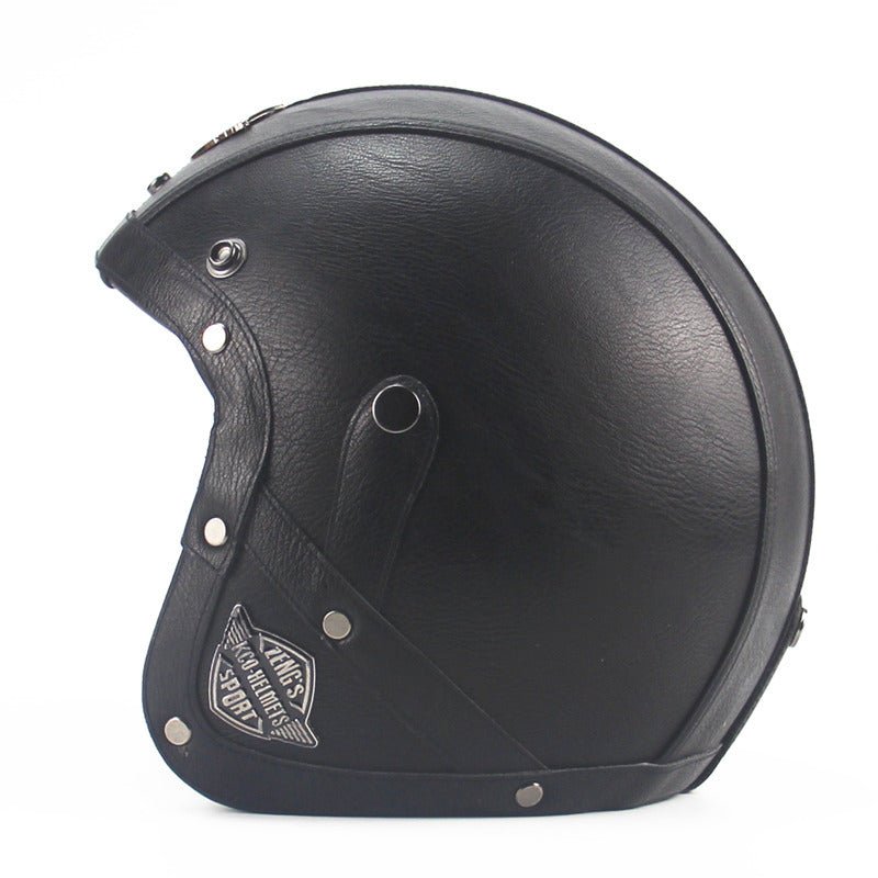 Casque de moto rétro 3/4, design vintage sophistiqué pour aventuriers urbains - IVOIRART.COM
