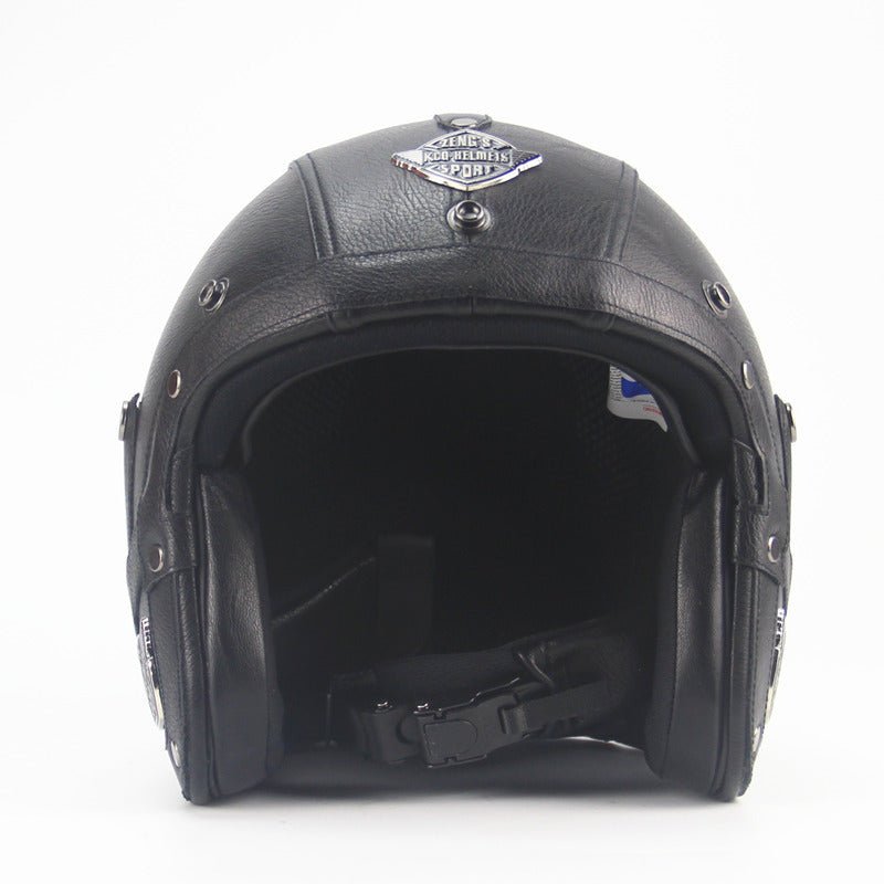 Casque de moto rétro 3/4, design vintage sophistiqué pour aventuriers urbains - IVOIRART.COM