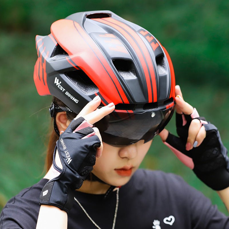 Casque de Vélo Intégré avec Lunettes pour VTT, Vélo de Route et Équipement - IVOIRART.COM