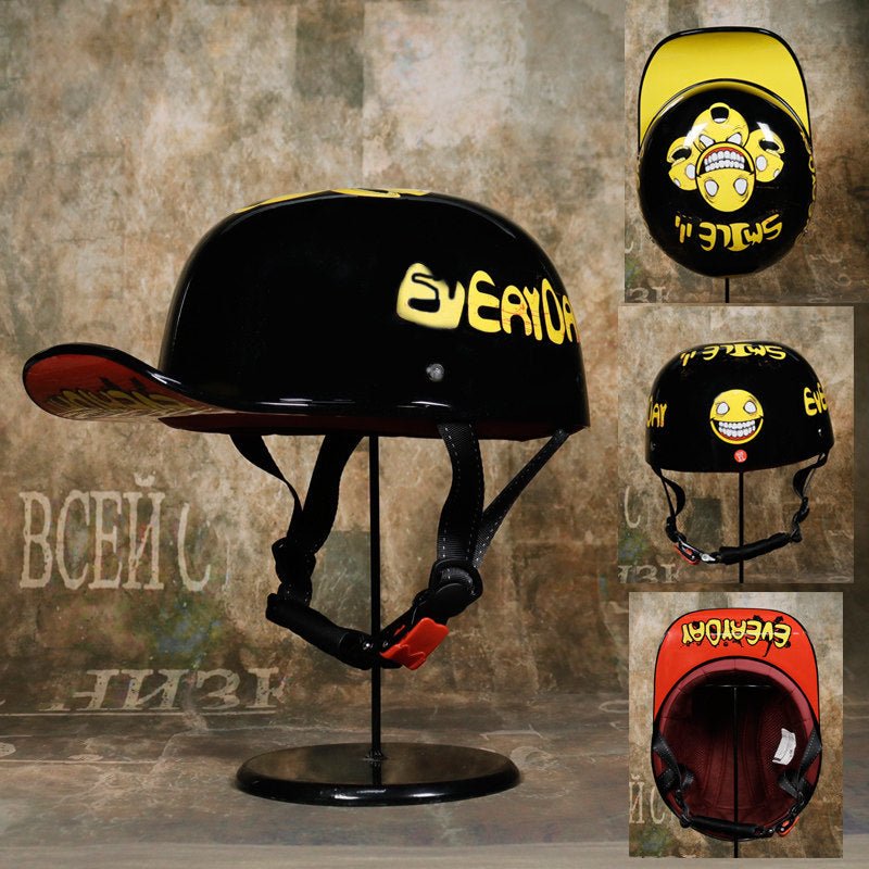 Casque Demi-Jet Pour Scooter Style Rétro Motocyclette Avec Design Unique - IVOIRART.COM