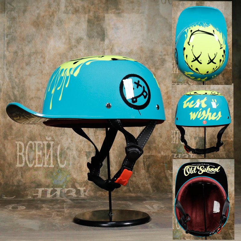 Casque Demi-Jet Pour Scooter Style Rétro Motocyclette Avec Design Unique - IVOIRART.COM