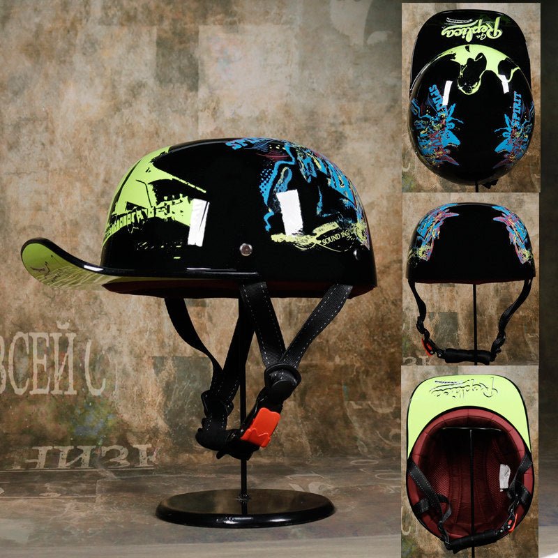 Casque Demi-Jet Pour Scooter Style Rétro Motocyclette Avec Design Unique - IVOIRART.COM