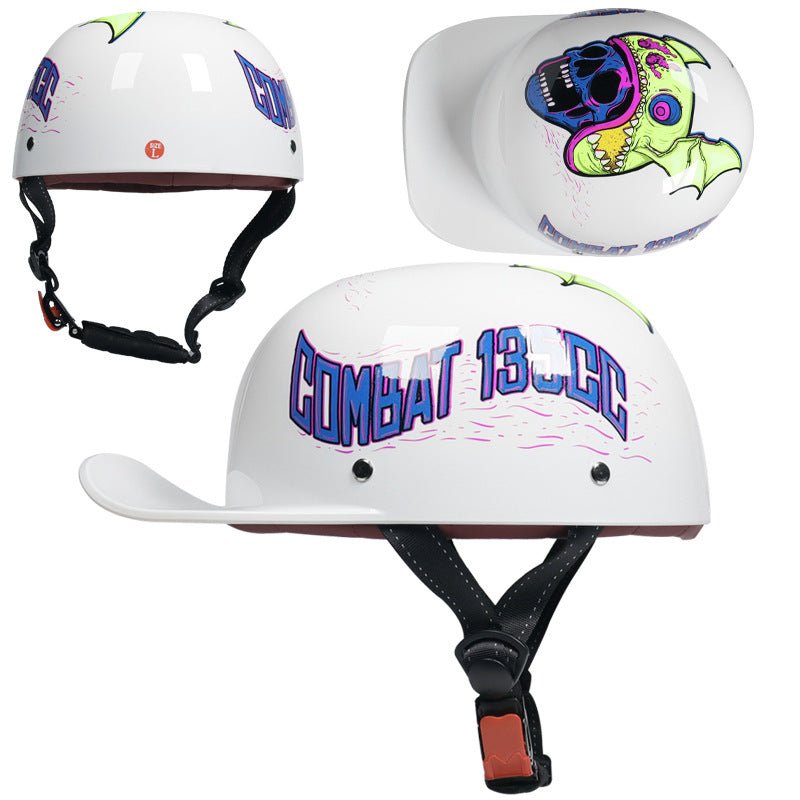 Casque Demi-Jet Pour Scooter Style Rétro Motocyclette Avec Design Unique - IVOIRART.COM