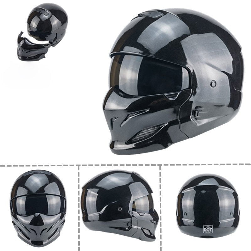 Casque Demi-Visage Vintage Noir Scorpion pour Véhicule Électrique, Combo - IVOIRART.COM