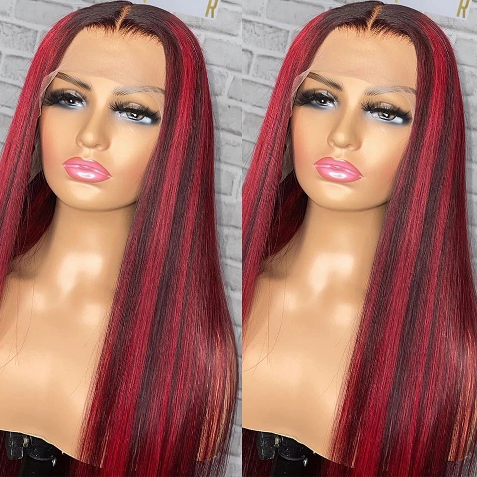 Casque en Dentelle Cheveux Naturels Rouge 12 Pouces 13X4 Front Lace - IVOIRART.COM