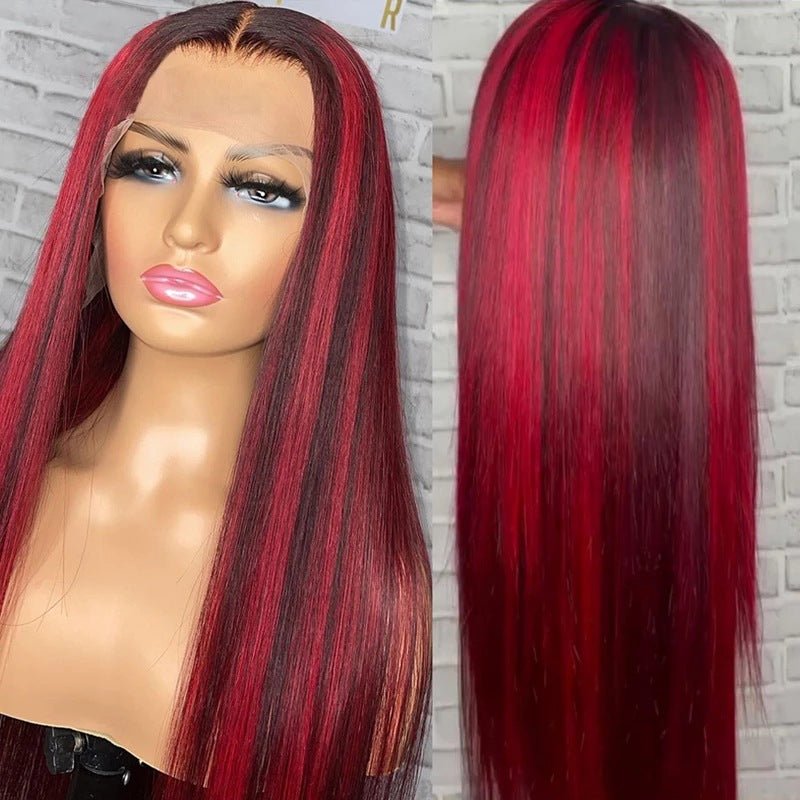 Casque en Dentelle Cheveux Naturels Rouge 12 Pouces 13X4 Front Lace - IVOIRART.COM