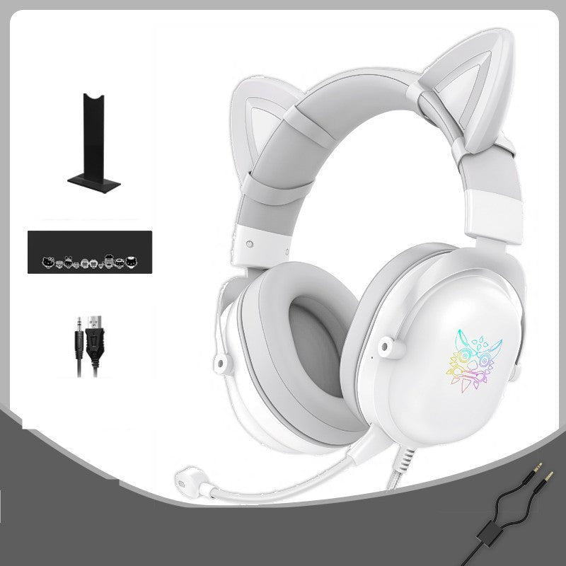 Casque filaire mignon pour ordinateur, monté sur tête, conçu pour joueuses - IVOIRART.COM
