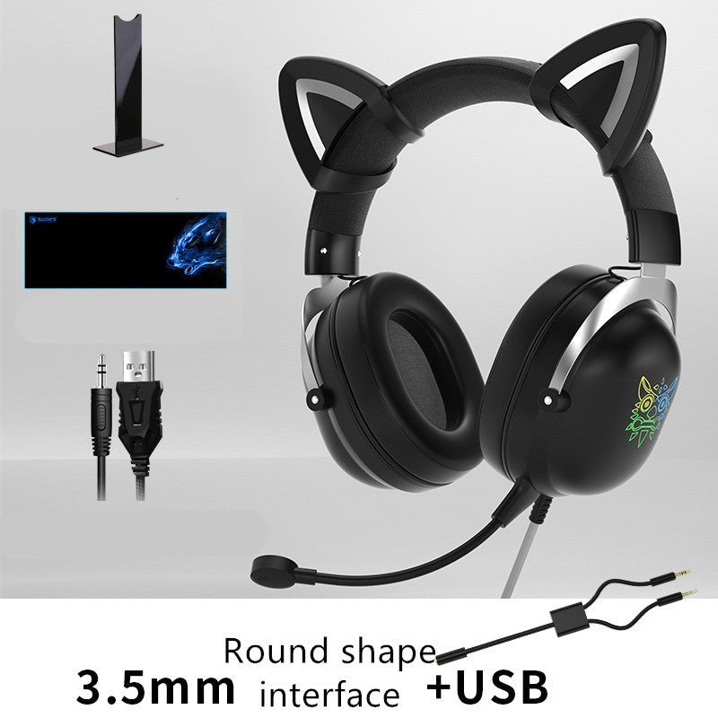 Casque filaire mignon pour ordinateur, monté sur tête, conçu pour joueuses - IVOIRART.COM