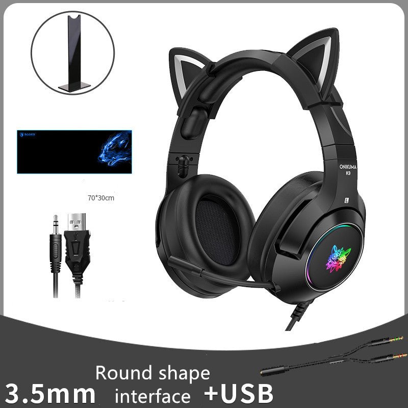 Casque filaire mignon pour ordinateur, monté sur tête, conçu pour joueuses - IVOIRART.COM