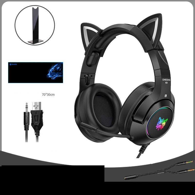 Casque filaire mignon pour ordinateur, monté sur tête, conçu pour joueuses - IVOIRART.COM