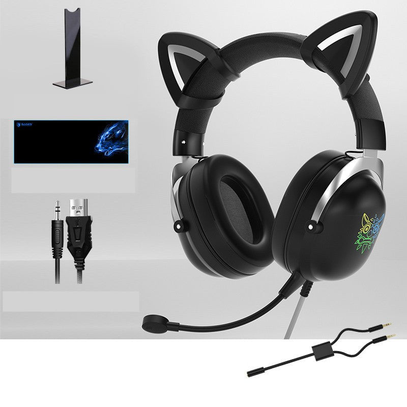 Casque filaire mignon pour ordinateur, monté sur tête, conçu pour joueuses - IVOIRART.COM