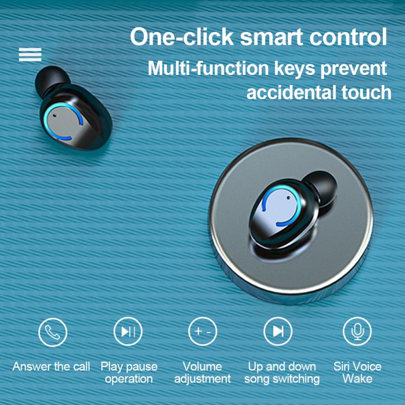 Casque Mini Cylindrique Binaural Bluetooth V5.0 Noir Modèle F9 haute qualité - IVOIRART.COM