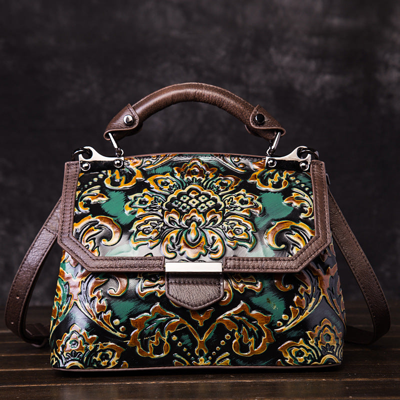 Sac Besace à Épaule pour Femme Style National élégant et authentique cuir