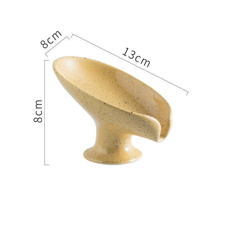 Plat à savon en céramique sans perforation avec support de drainage