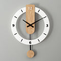 Horloge Murale Simple Nordique Moderne en Bois Massif Muette