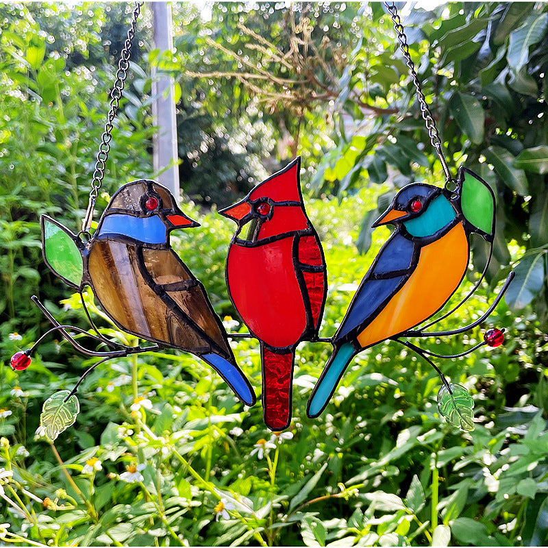 Stained Glass Craft Glass Bird Pendant