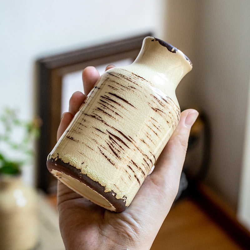 Vase en céramique craquelé rétro pour décoration de table à manger