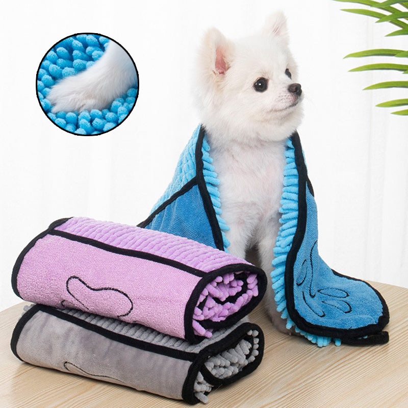 Serviettes ultra-absorbantes en microfibre pour chiens et chats - Peignoir de bain