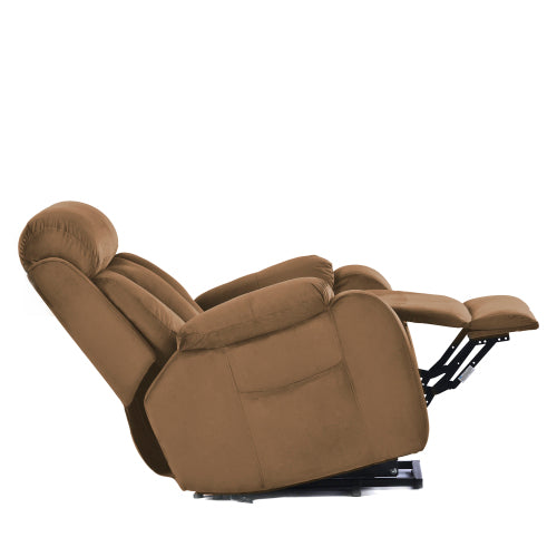 Fauteuil releveur électrique pour personnes âgées Télécommande Canapé relax Fauteuil doux Antidérapant Tissu cachemire Australie Mobilier salon Marron