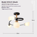 Ceiling Light Simple Restaurant Iron Droplight LED 220V Glass Shade Three-Colors - IVOIRART.COM