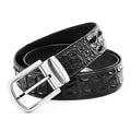 Ceinture homme business casual en cuir effet croco avec boucle ardillon réglable - IVOIRART.COM