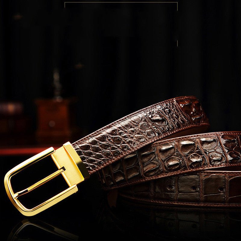 Ceinture homme business casual en cuir effet croco avec boucle ardillon réglable - IVOIRART.COM