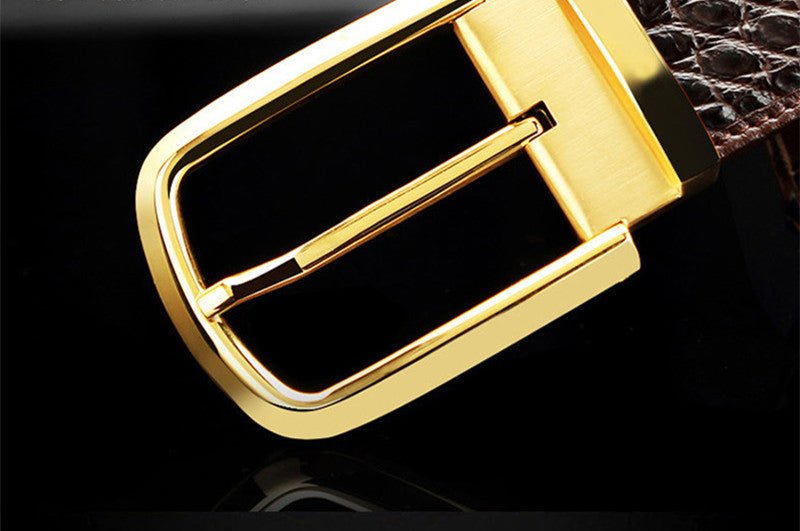 Ceinture homme business casual en cuir effet croco avec boucle ardillon réglable - IVOIRART.COM