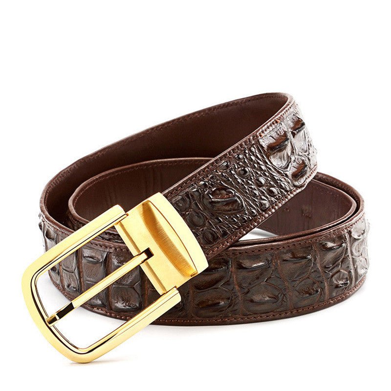 Ceinture homme business casual en cuir effet croco avec boucle ardillon réglable - IVOIRART.COM
