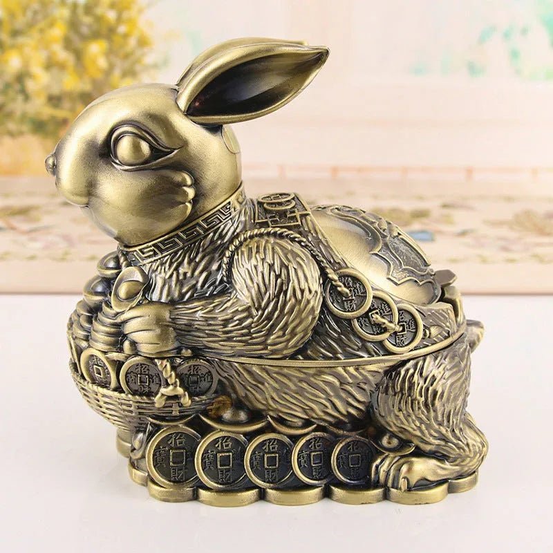 Cendrier Métallique Créatif avec Couverture à Bande Scellante Zodiac Chinois - IVOIRART.COM