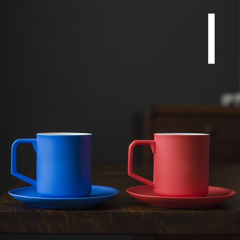 Ceramic Coffee Cup Set Simple Coffee Set With Saucer Handmade - IVOIRART.COM