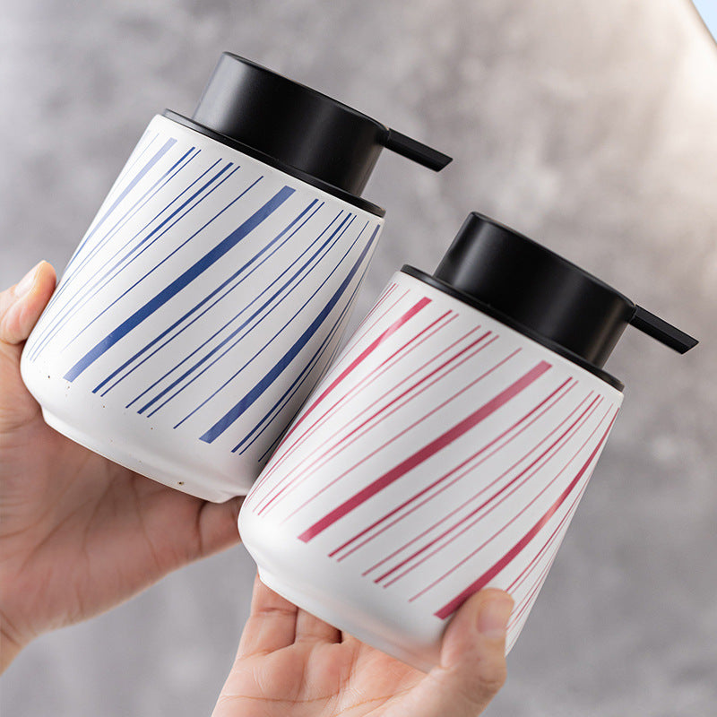 Bouteille en céramique mousse étincelante simple avec blocage de couleur moderne