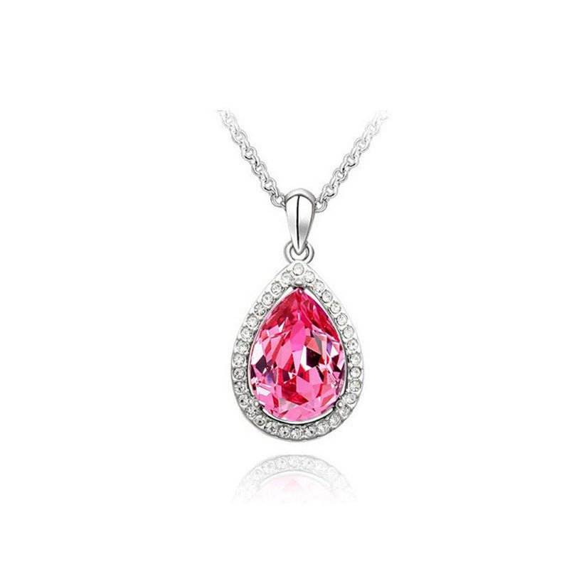 Chaîne Claviculaire Entièrement Pavée de Strass, Collier Crystal Goutte d'Eau - IVOIRART.COM
