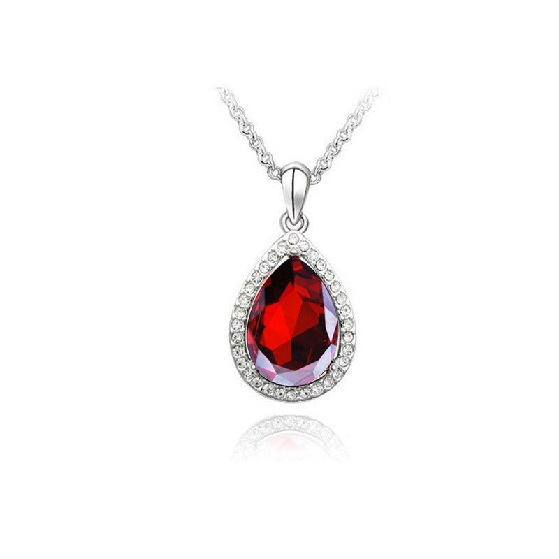 Chaîne Claviculaire Entièrement Pavée de Strass, Collier Crystal Goutte d'Eau - IVOIRART.COM