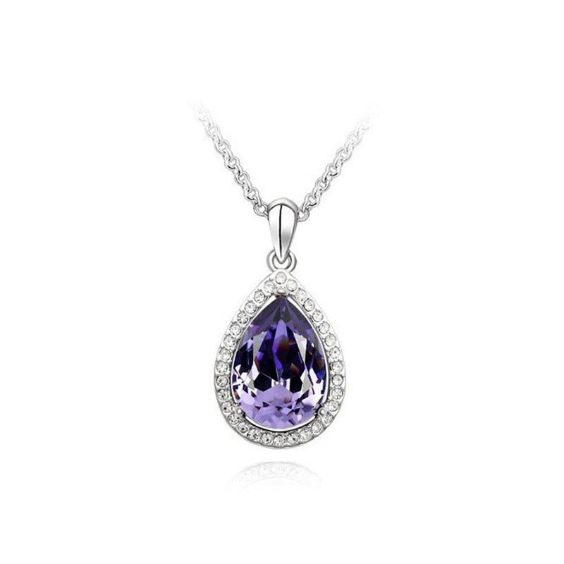 Chaîne Claviculaire Entièrement Pavée de Strass, Collier Crystal Goutte d'Eau - IVOIRART.COM