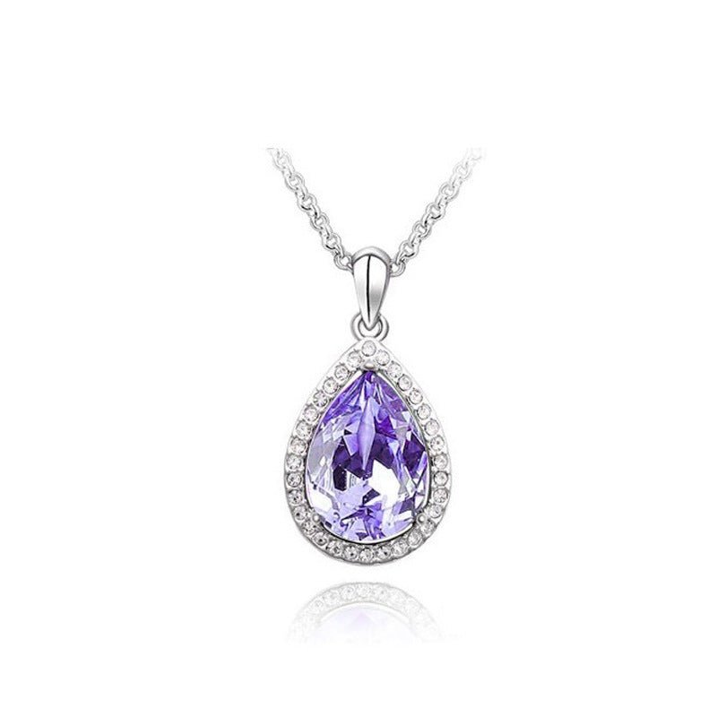 Chaîne Claviculaire Entièrement Pavée de Strass, Collier Crystal Goutte d'Eau - IVOIRART.COM