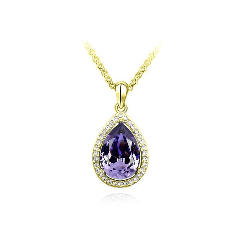 Chaîne Claviculaire Entièrement Pavée de Strass, Collier Crystal Goutte d'Eau - IVOIRART.COM