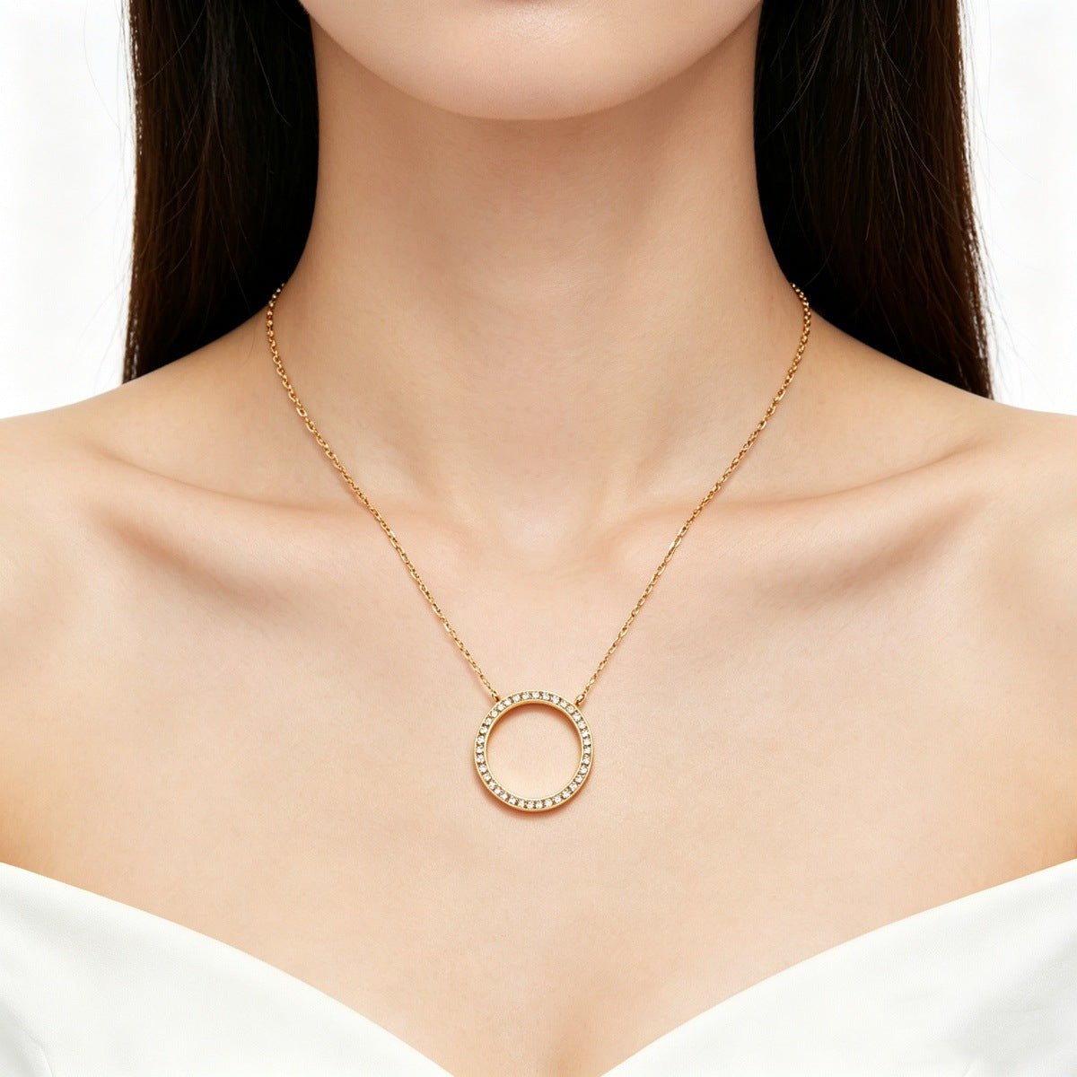 Chaîne minimaliste de mode pour clavicule, forme ronde élégante en argent 925 - IVOIRART.COM